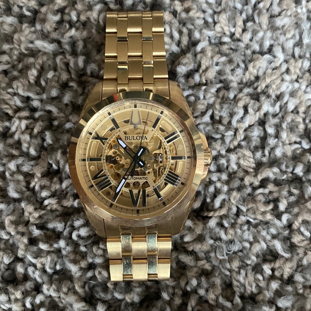 Bulova mens gold toned watch